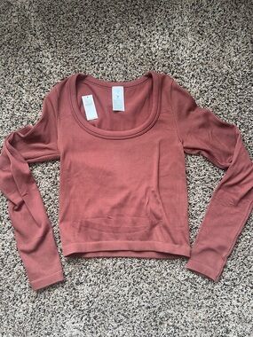 NWT BUNDLE!! Old Navy Ribbed Long-Sleeve Scoop Neck Top - Rusty Rose and Black